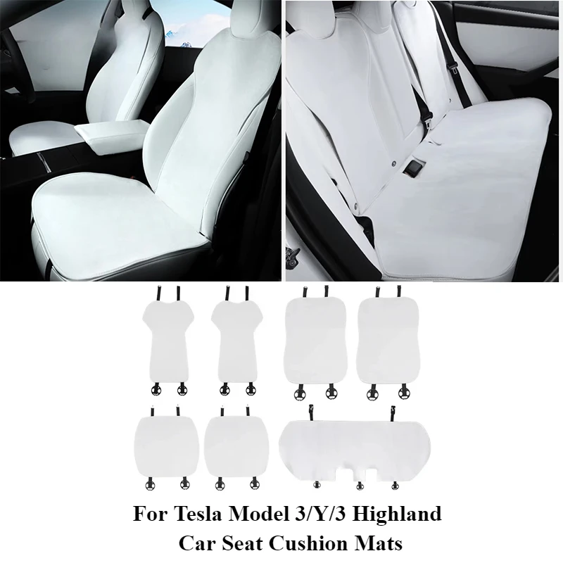 

Car Seat Cover Cushion For Tesla Model 3/Y/3 Highland 2024 Flannel Material Breathable Comfortable Seat Car Interior Accessories