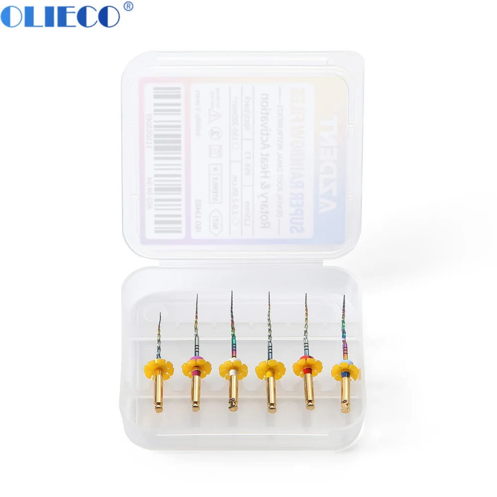 

6Pcs/Pack Dental Rotary Super Files Rainbow Files Thermal Activation Accessories Endodontic Dentist Tools