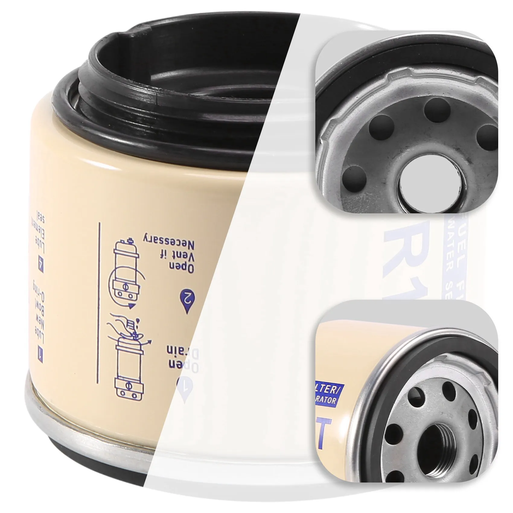 Motor de filtro separador de combustible/agua R12T para 40R 120AT S3240 NPT ZG1/4-19, piezas automotrices, filtro combinado completo