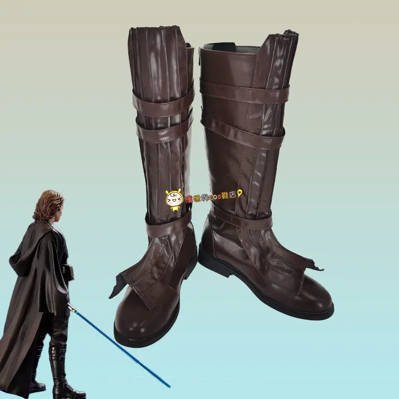 

Anime Anakin Skywalker Cosplay Costume Shoes Anakin Skywalker Handmade Faux Leather Boots Halloween Carnival Boots