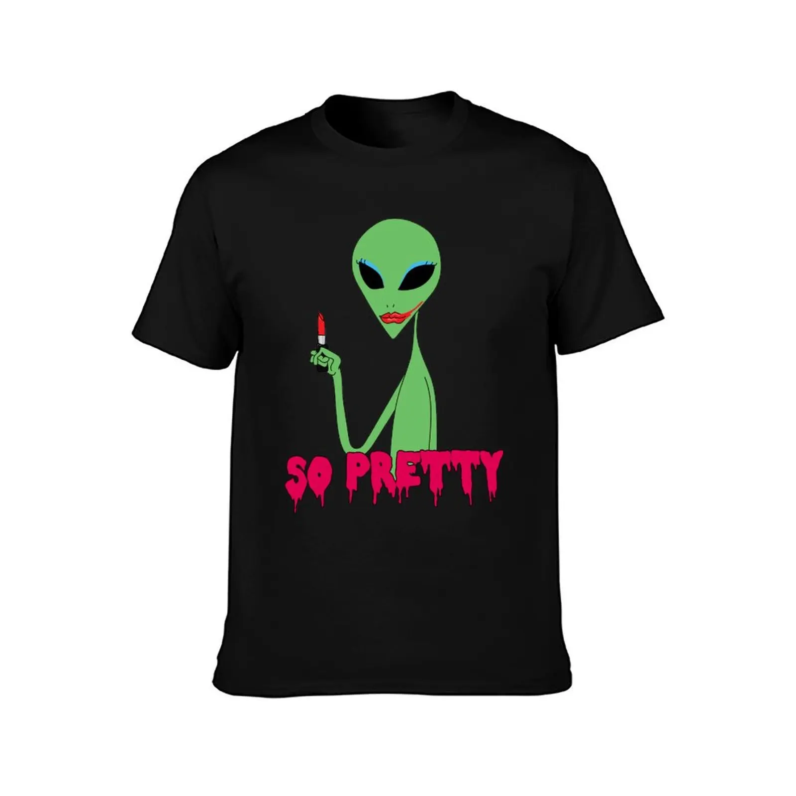 lipstick alien - eyeshadow T-Shirt custom t-shirts graphic t shirt vintage new edition summer clothes Men's t-shirt