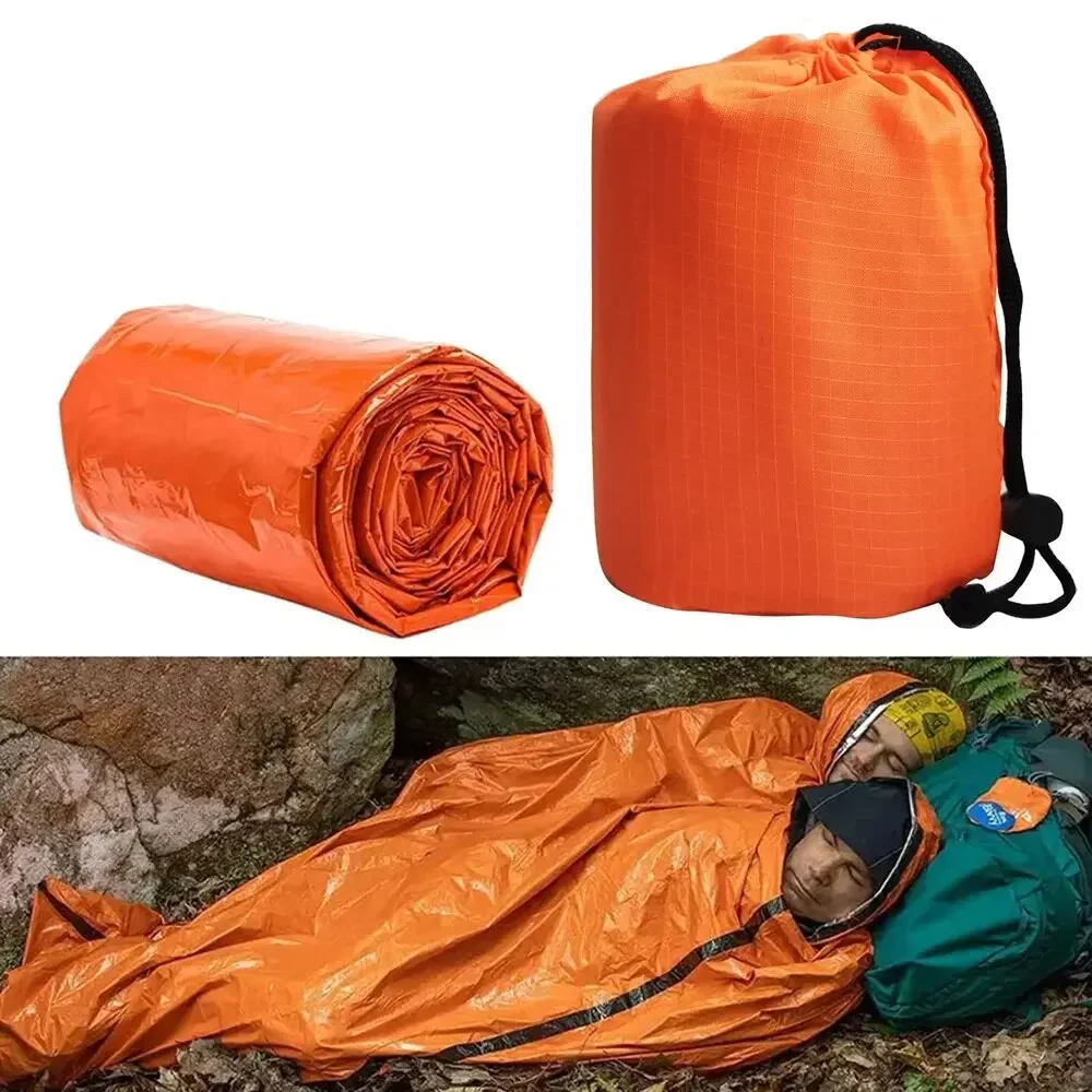 

Emergency Sleeping Bag Ultra Waterproof Mylar Thermal Blankets Lightweight Survival Sleeping Bag Keep Warm for Camping Hiking