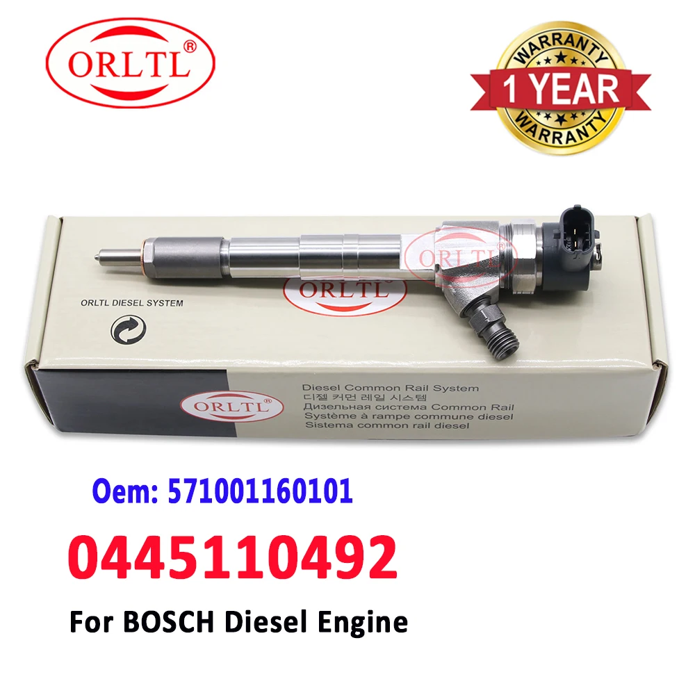 ORLTL 0445110492 New 571001160101 Diesel Fuel Injector Nozzle 0 445 110 492 Accesorios Para Auto For Bosch 0445 110 492