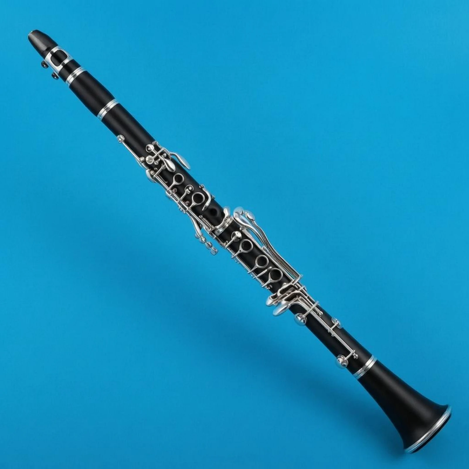 

B Flat Clarinet Nickel-Plated Black Clarinet Band Instrument Key Rings Long-Lasting