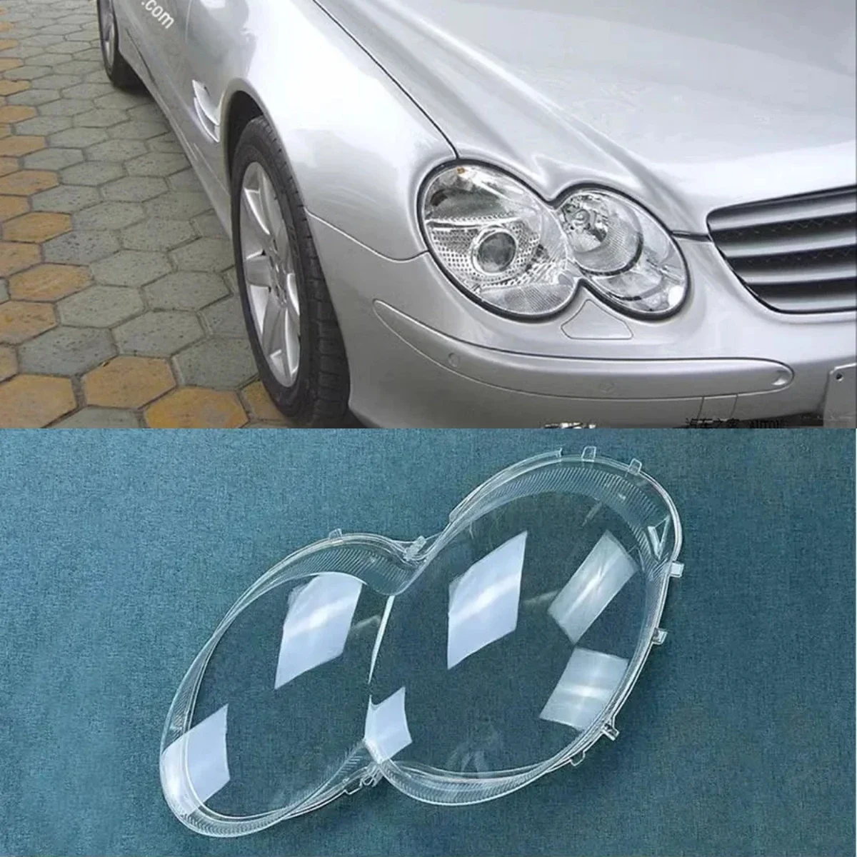 For Benz SL-Class Transparent Headlight Cover Lampshade Lamp Lens Shell Headlamp Housing Plexiglass 2004 2005 2006 2007