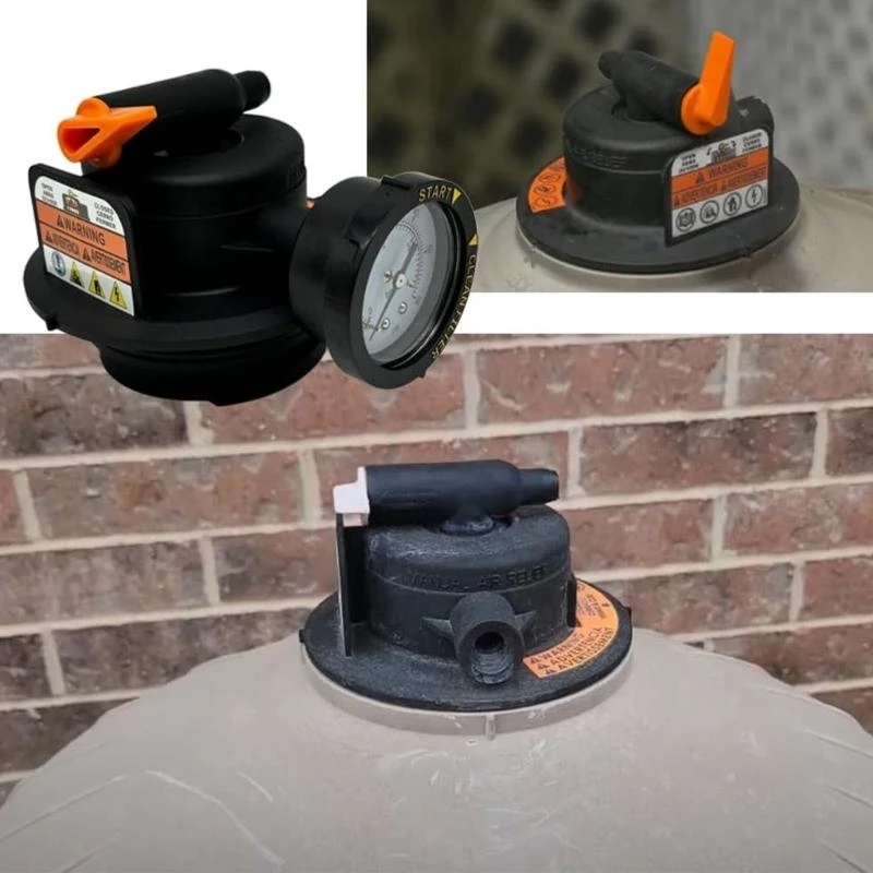 Majelis Bantuan Udara Manual DEX2420MAR2 dengan tekstur plastik pengukur tekanan untuk filter kolam untuk meningkatkan kinerja