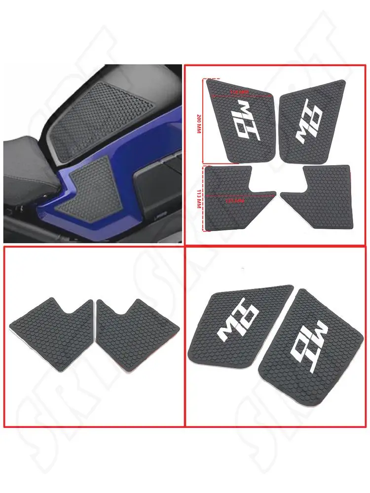 Motocicleta TankPad Side Combustível Tanque de Tração, Joelho Grips, Anti Slip Pads, Fits para Yamaha MT 10, MT10 SP, MT-10, ABS, FZ10, FZ-10, 2016-2023