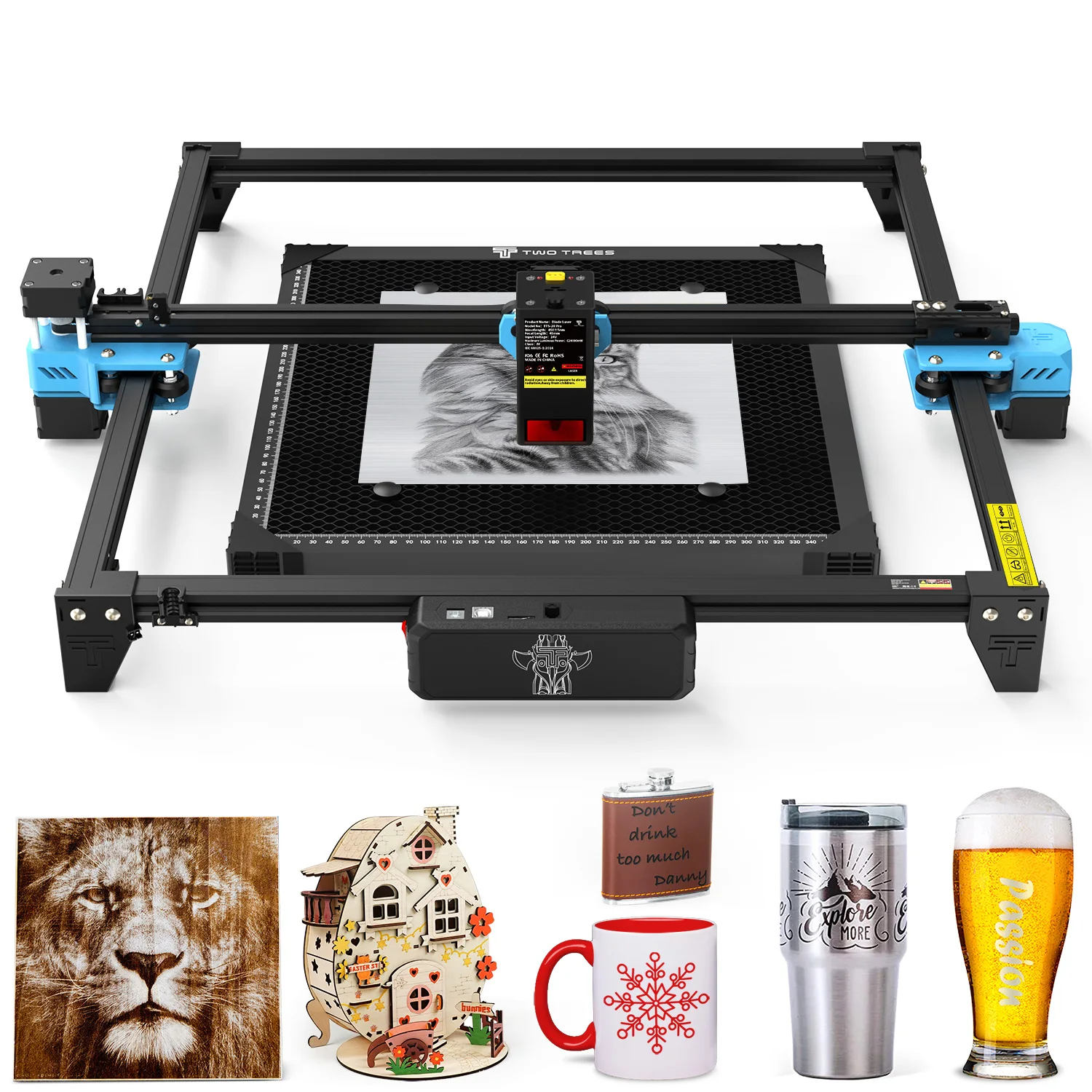 TwoTrees TTS-20 Pro 130W Powerful Laser Engraver CNC With Limit Switch Support Offline Engraving Metal Laser Engraving Machine 