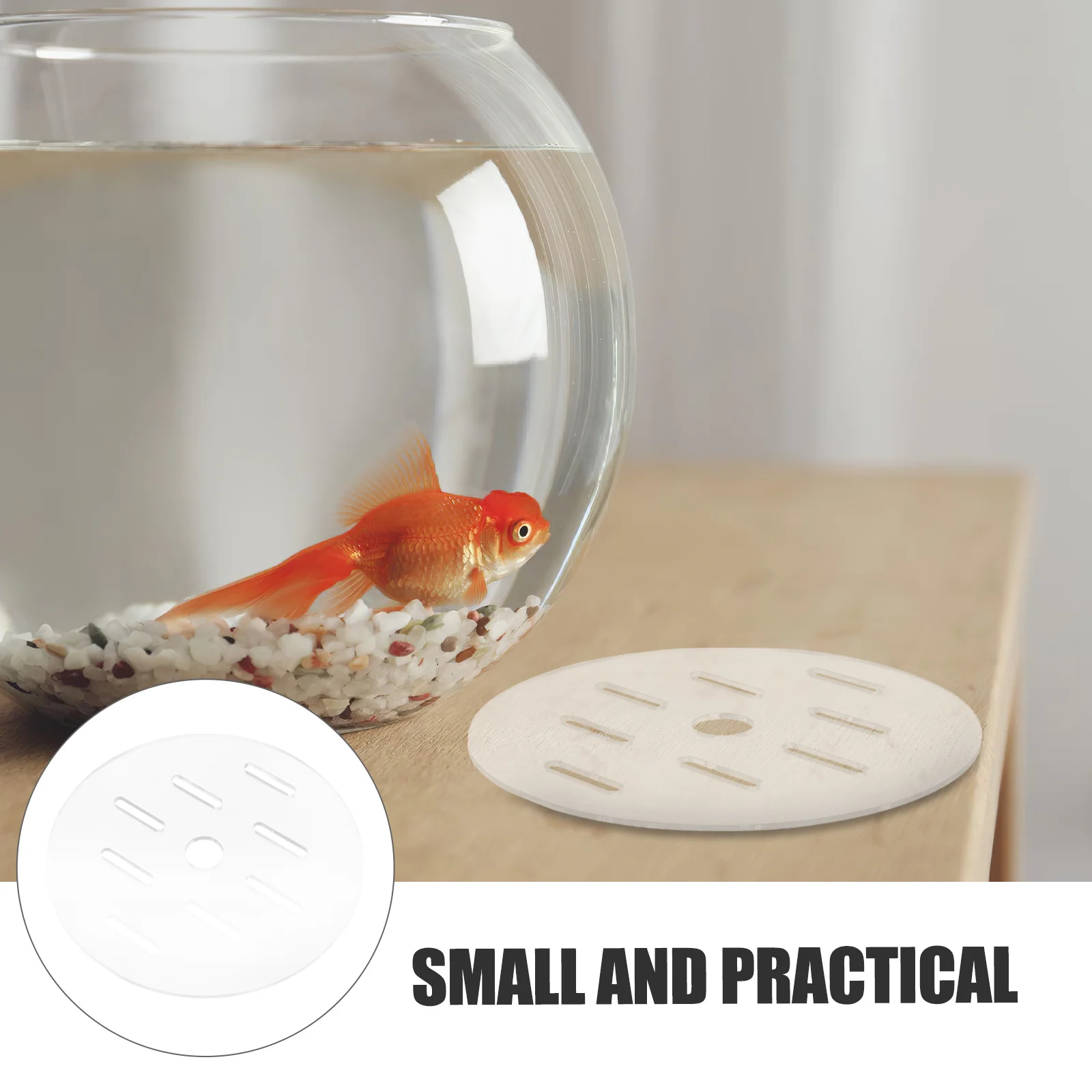 

20Cm Acrylic Fish Tank Lid Transparent Reusable Cover For Round Aquarium Escape-Proof Plate Easy Feeding Design Aquarium