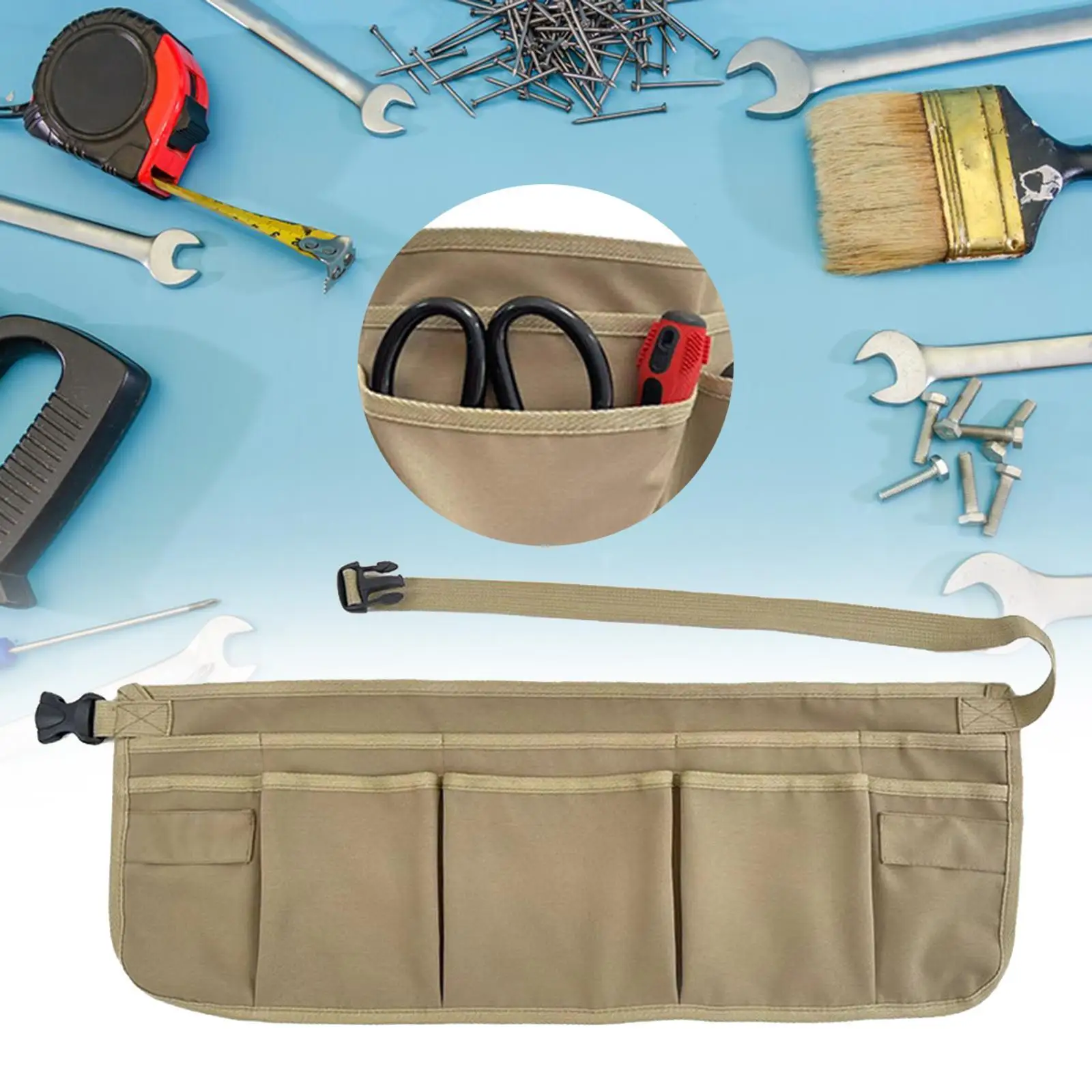 Sacoche de ceinture réglable pour outils, sacoche de travail avec poches pour un rangement efficace, amélioration de la maison