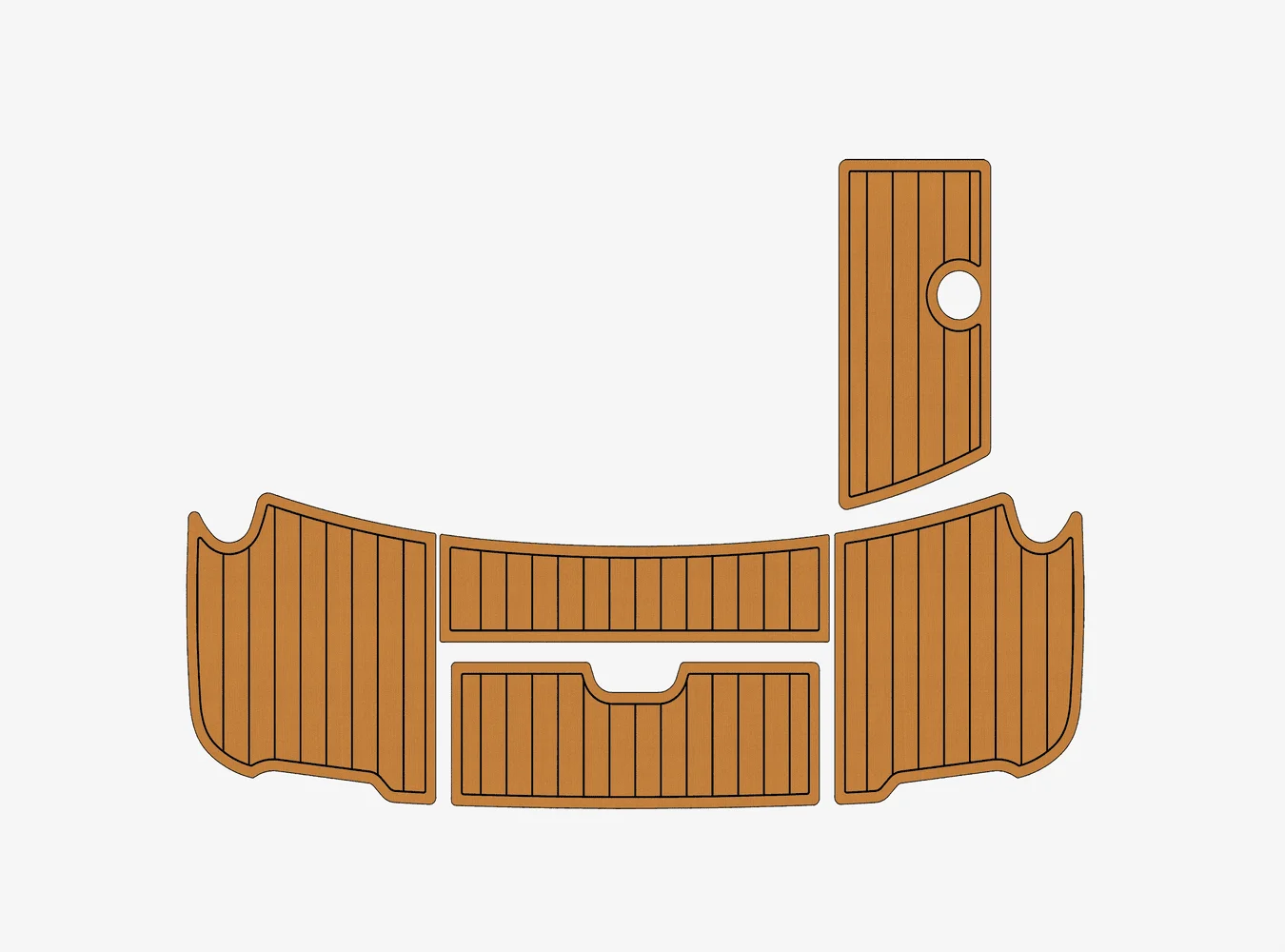 Anti-Skid fuax teak mat EVA Self-Adhesive 6mm Boat Decking Pad for 2016-2023 Sea Ray 250 slx Durable Marine Flooring