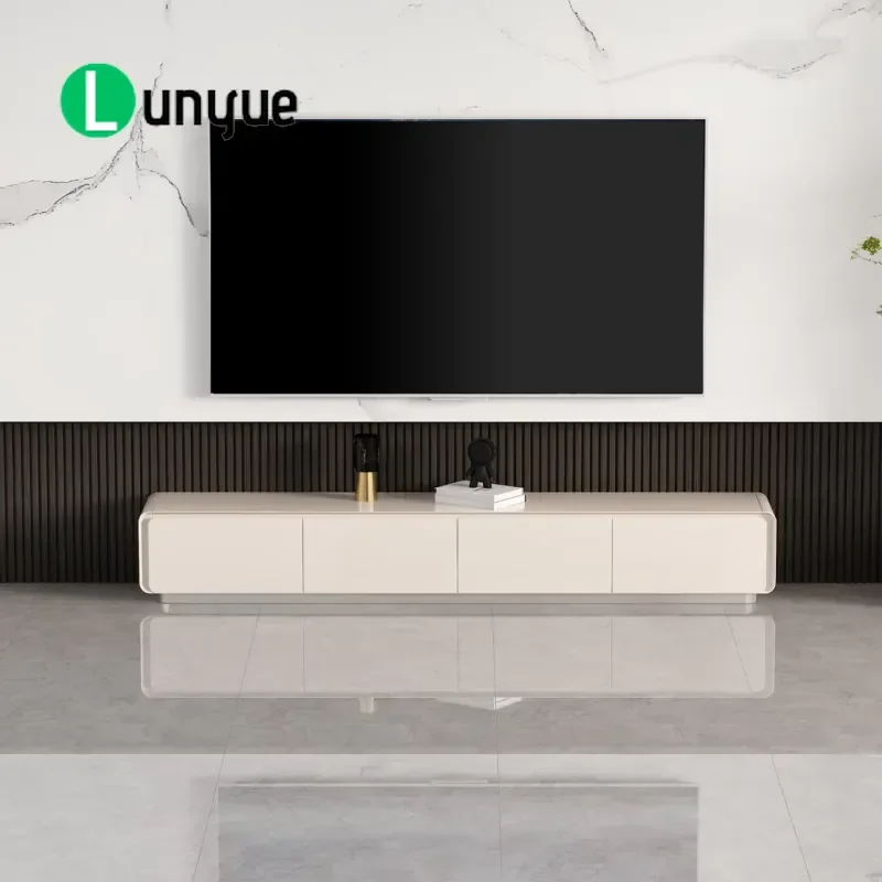 Adjustable Wooden TV Cabinet for Living Room Bedroom Durable Simple Home Entertainment Center Stand for TVs Over 65 Inches