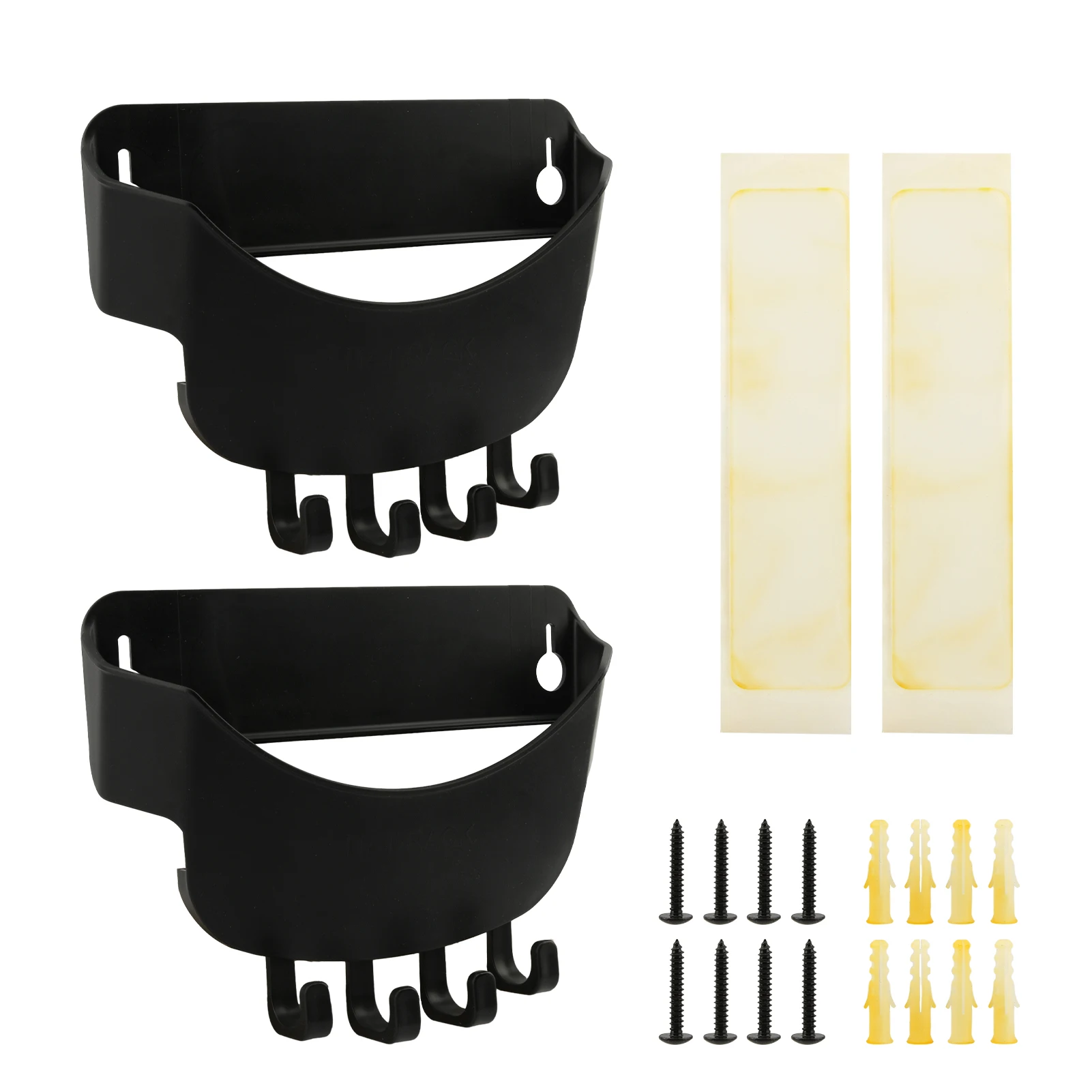 2pcs Organizer With Hooks Hanger Wall Mount Storage Door For Baseball Cap Closet Bedroom Black Hat Rack Home Self Adhesive