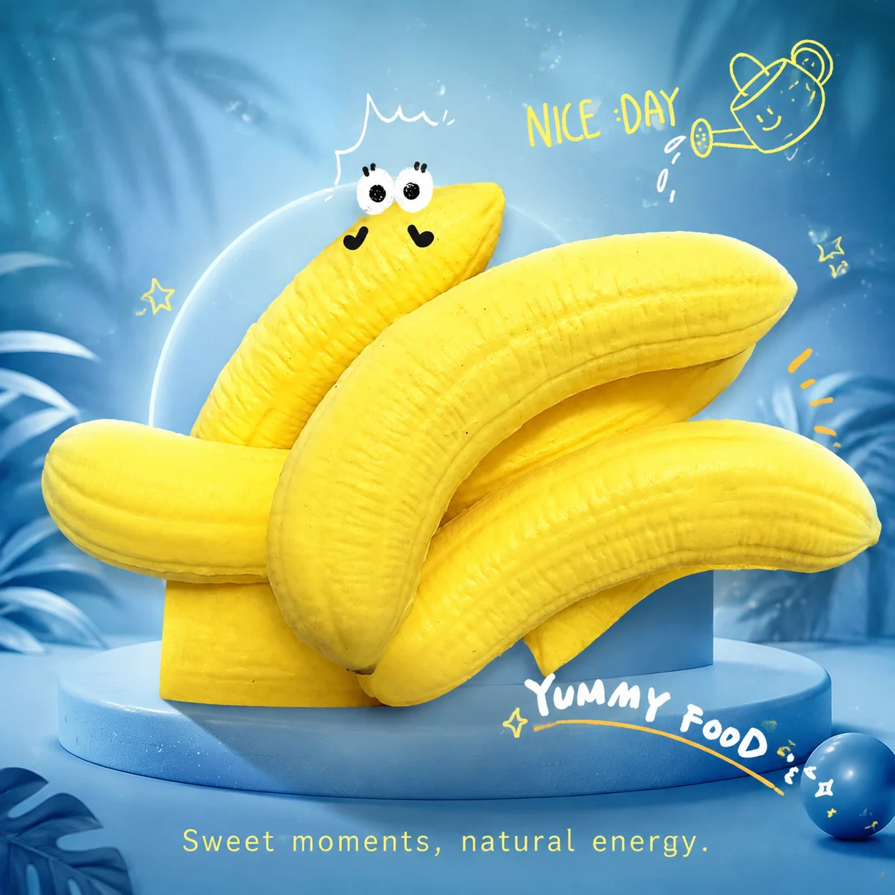 Super Kawaii Soft Banana Squishy Toy Slow Rising Yellow Banana Flesh Rebound Squeeze Ball Anti Stress Release Hand Relax Gifts
