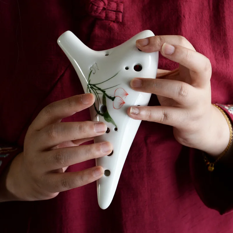 Ocarina 12-hole Professional Beginner Flute 12-hole Mid-tone C Key Ceramic Performing Instrument