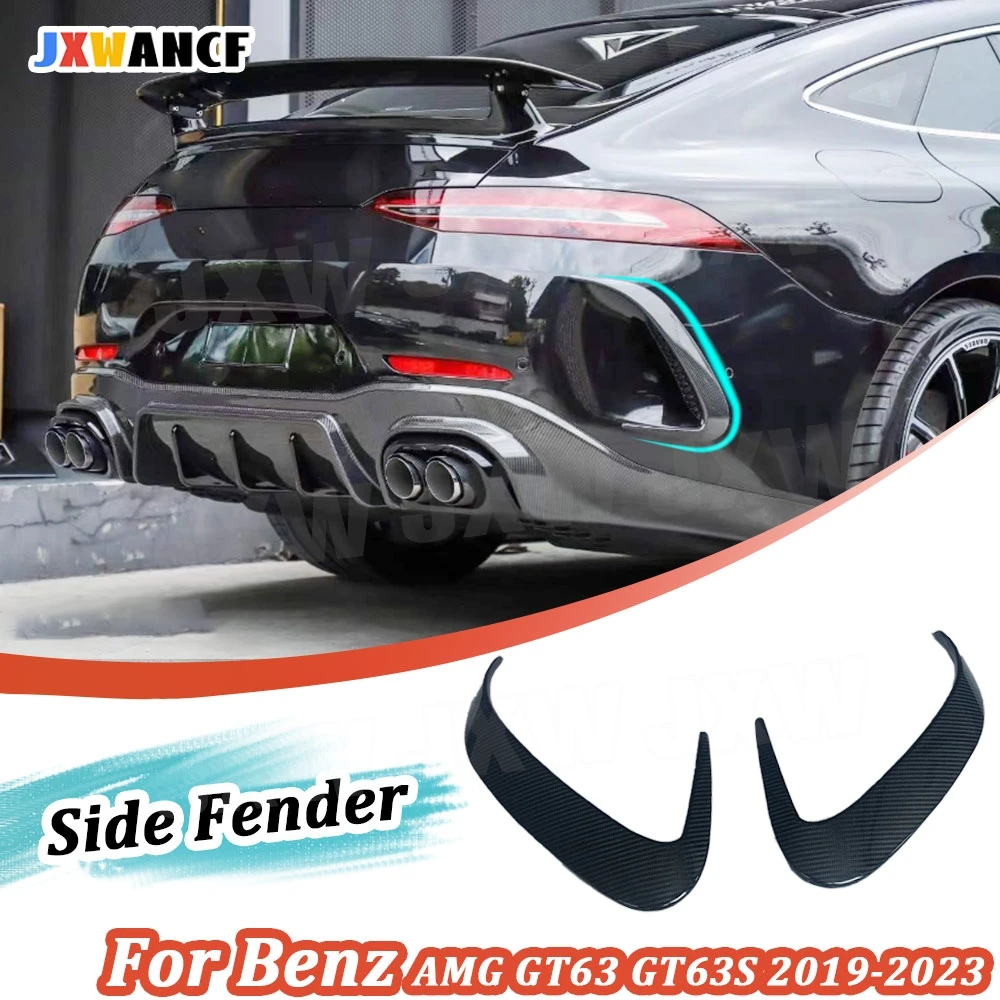 

JXWANCF сухой карбоновый разделитель заднего бампера, молдинг, накладка для Benz AMG GT63 GT63S 4 двери 2019-2023, ласты для заднего бампера автомобиля
