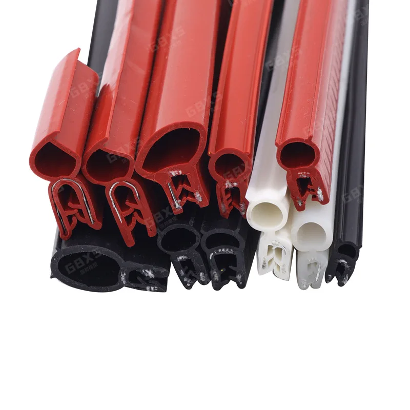 1/3/5M Silicone Sealing Strip U Type With Top Bubble Oven High Temperature Rubber Anti-collision Strips Metal Edge Banding Parts