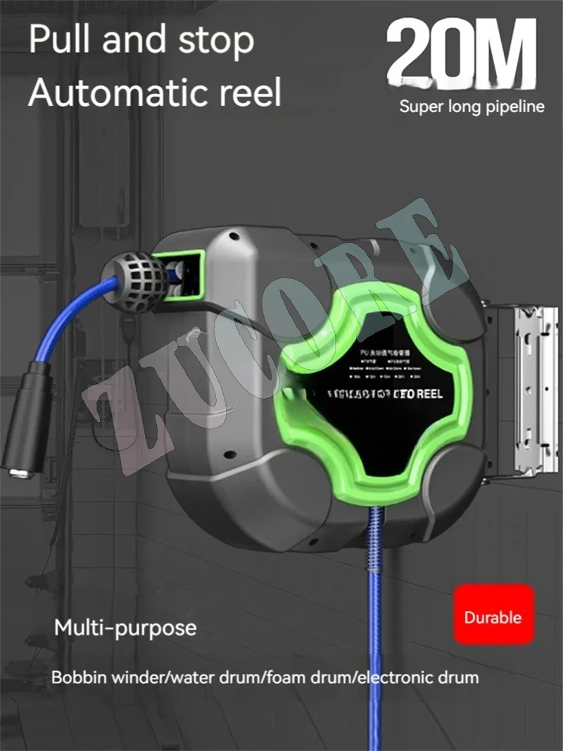 Air Drum Automatic Telescopic Hose Double Shaft 10/15/20M PU Yarn Clip Hose Pneumatic Repair, Beauty Tools