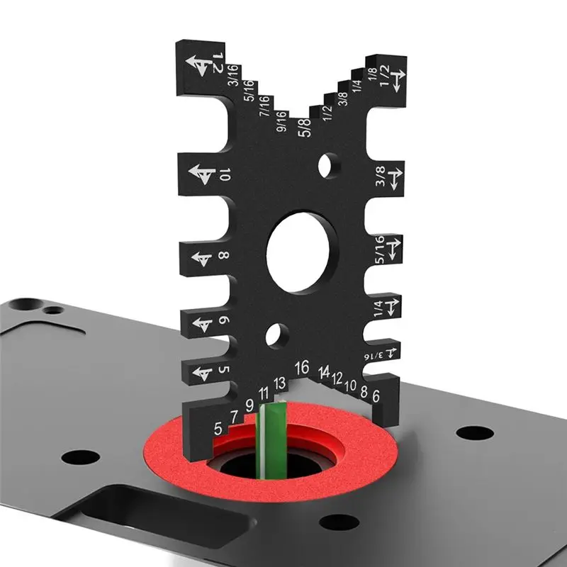 KYCOR-Dovetail Jig - Woodworking Tenon-Gaps Gauge Measuring Card Aluminum Alloy Depth Gauge For Tenon Cutter, Router Bit Durable
