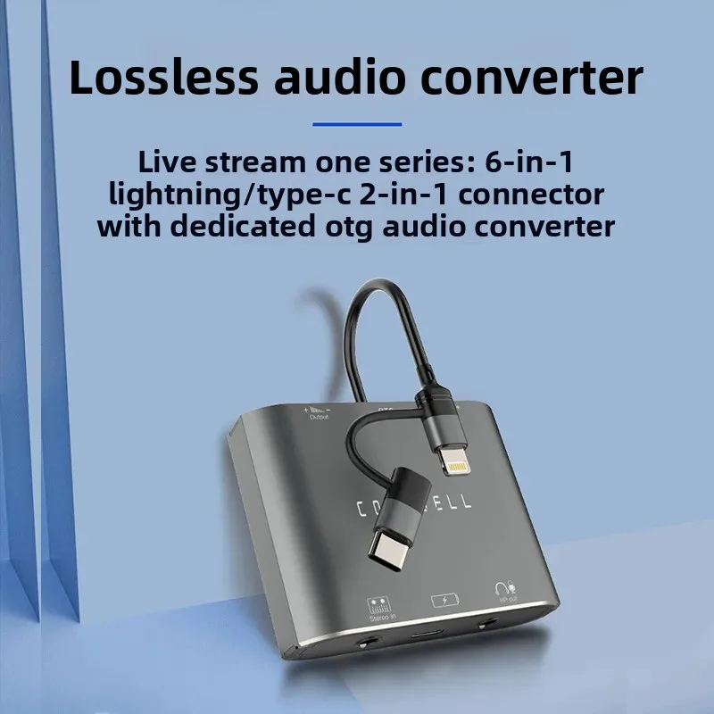 Type-c Audio Adapter, 24Bit/48kHz Stereo and Independent Volume Control for Recording, Live Streams and Podcasting