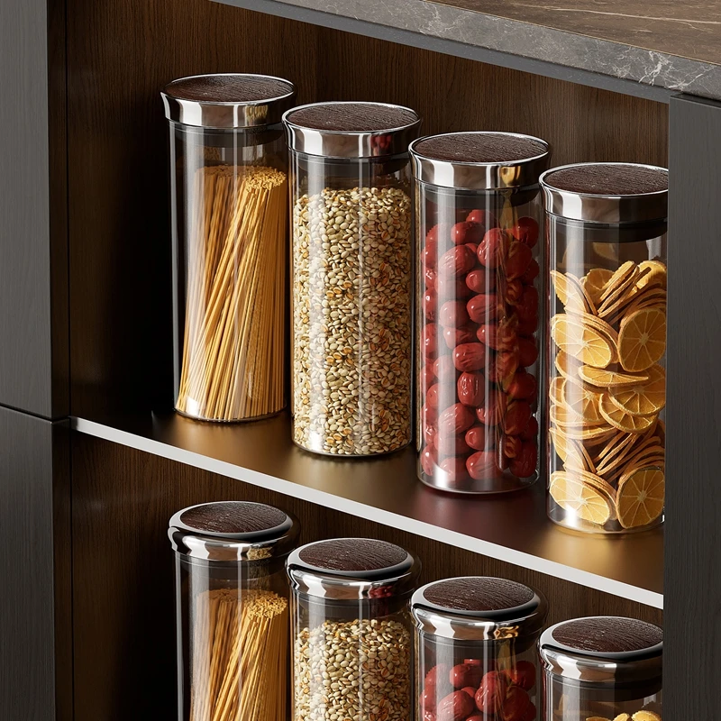 UFORU Clear Airtight Food Storage Container, Large Mouth Cereal Jar, Food Grade Multi Size Organizer view 3