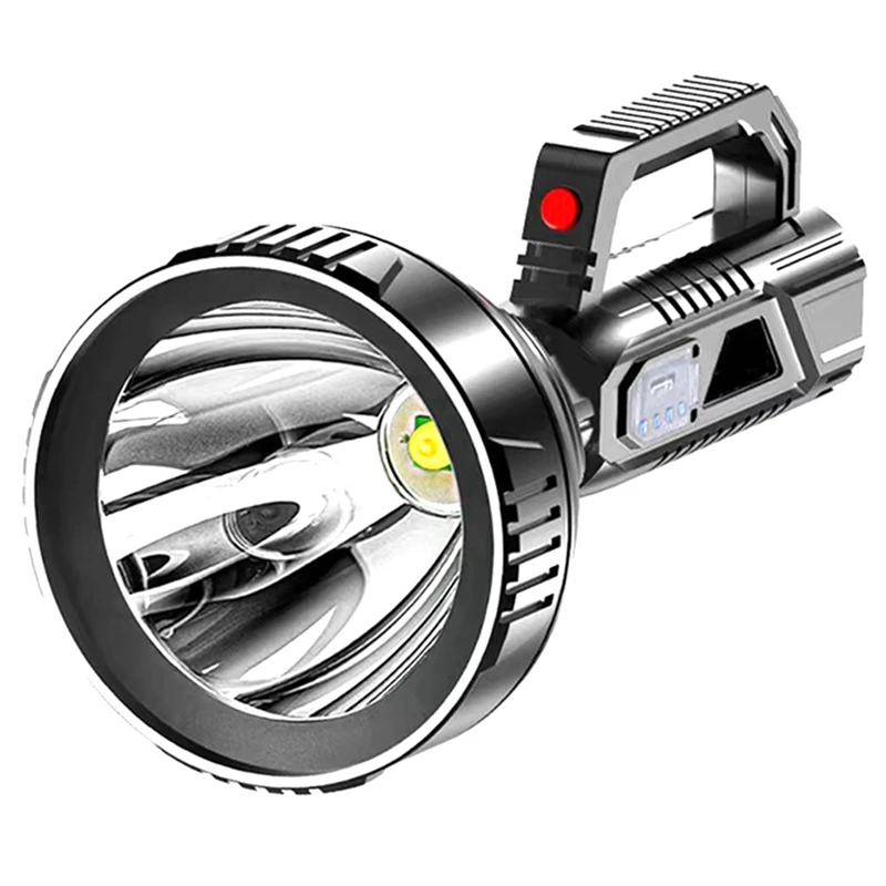 Portable 90000LED Super Bright Spotlight Flashlight, 4 Light Modes Camping Handheld Home, USB Rechargeable