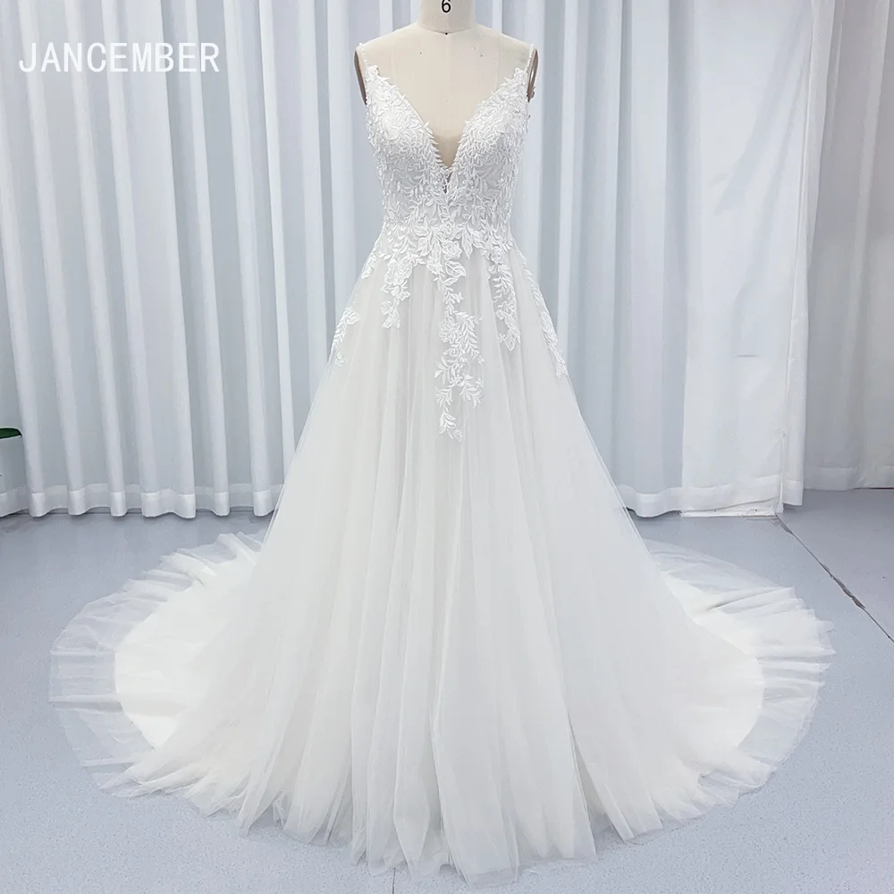 

Modern A Line Wedding Dress 2024 Spaghetti Straps Sexy Strapless Bridal Gowns Simple Zipper Court Train vestidos novias boda