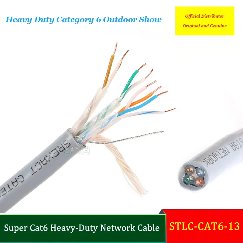 STLC-CAT6 Heavy Duty Cat6 Ethernet Cable for Stage & Mobile Performance, 50/70/100m Custom Length, Grey
