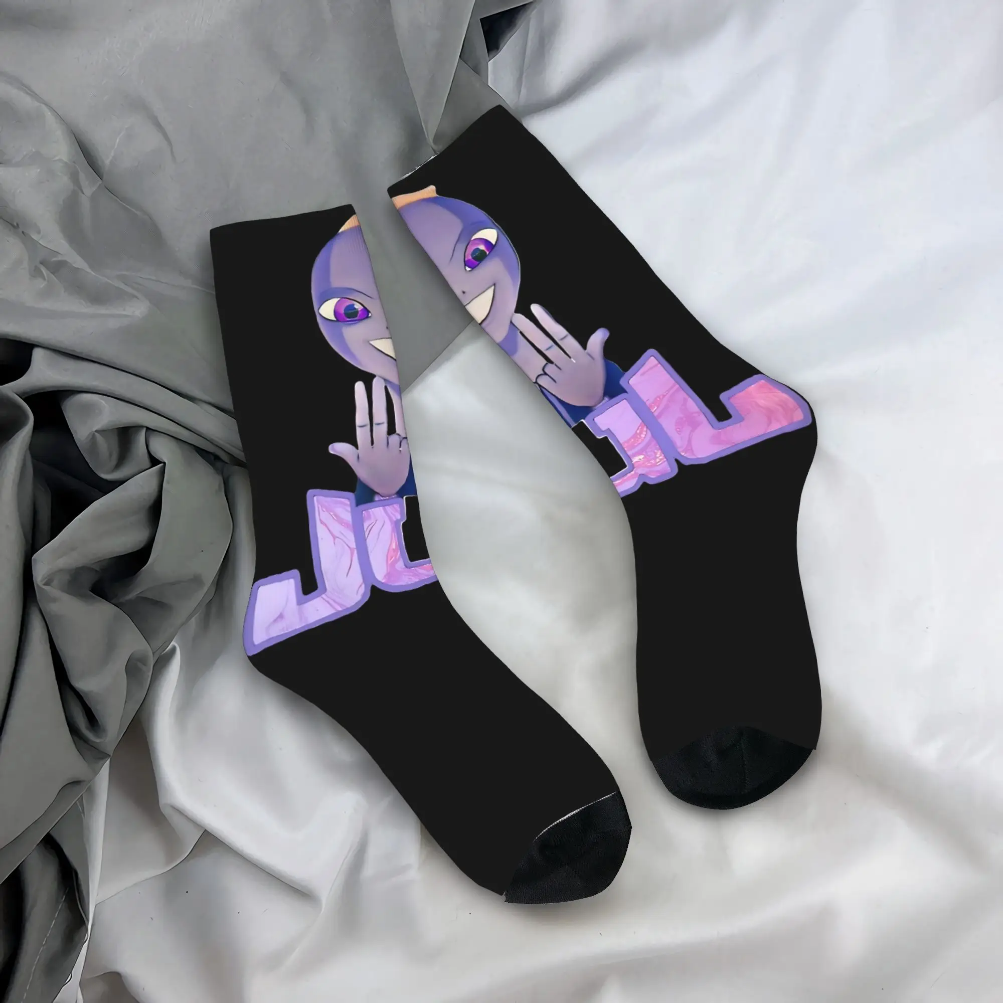 

Мужские носки Jul, французский рэпер, музыкант, чулки, зимние готические мягкие дышащие носки, уличные нескользящие носки с графическим рисунком