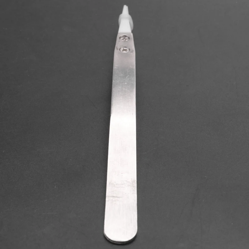 3X Ceramic Tweezers With Stainless Steel Handle Refractory Acid-Resistant Pointed Tweezers