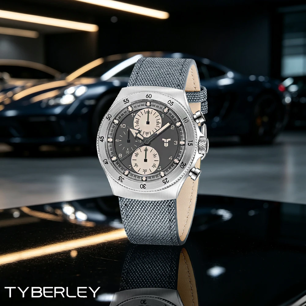 

TYBERLEY2026business fashion men's chronograph sports waterproof VD38 men's quartz watch luminous sapphire watch for men relógio