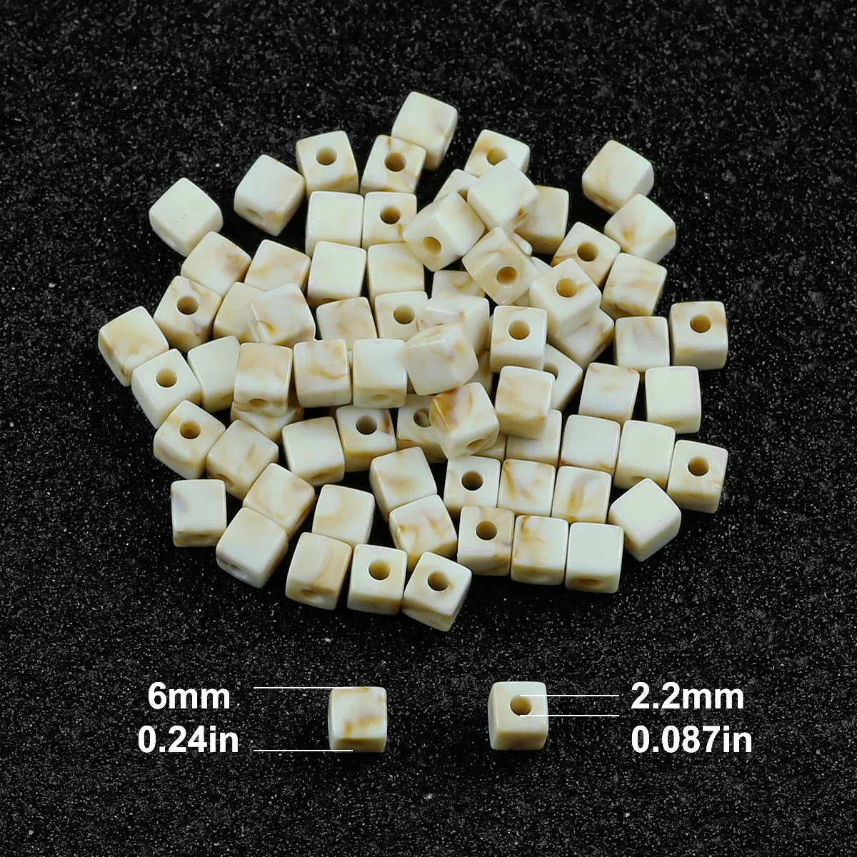 6mm 400-100pcs/lot Cube Acrylic Rice White Color Beads for Jewelry Making Women Bracelet Neckalce DIY Accessories Women handmade