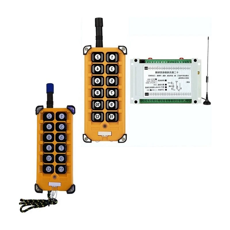 2026 New Industrial 12CH Receiver RF Wireless Remote Control Overhead Travelling Crane System Receiver