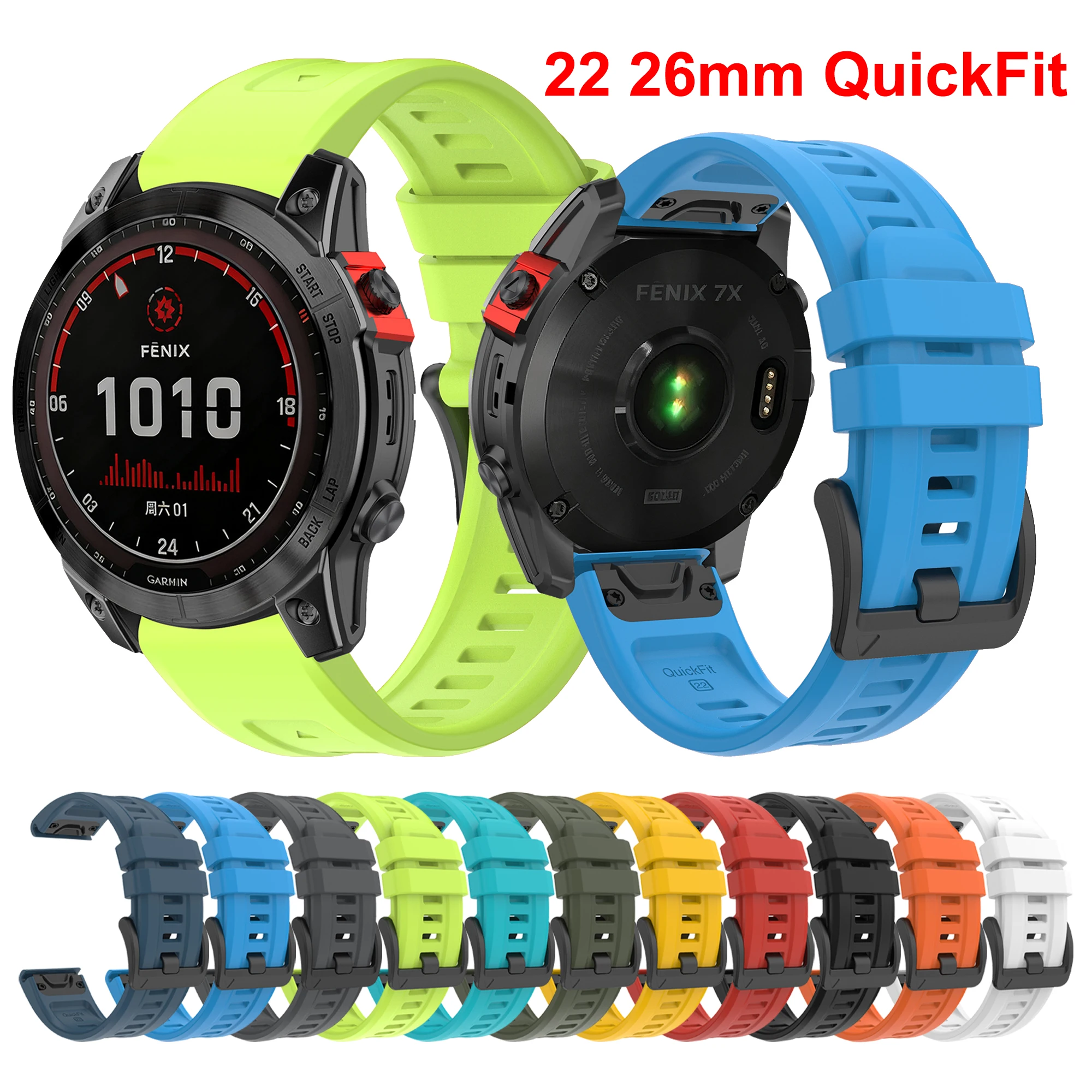 22mm 26mm QuickFit für Garmin Fenix 5 5X 6 6X Pro 7 7X Pro Fenix8 47mm 51mm Uhrenarmband Silikonband Epix Tactix Enduro Armband