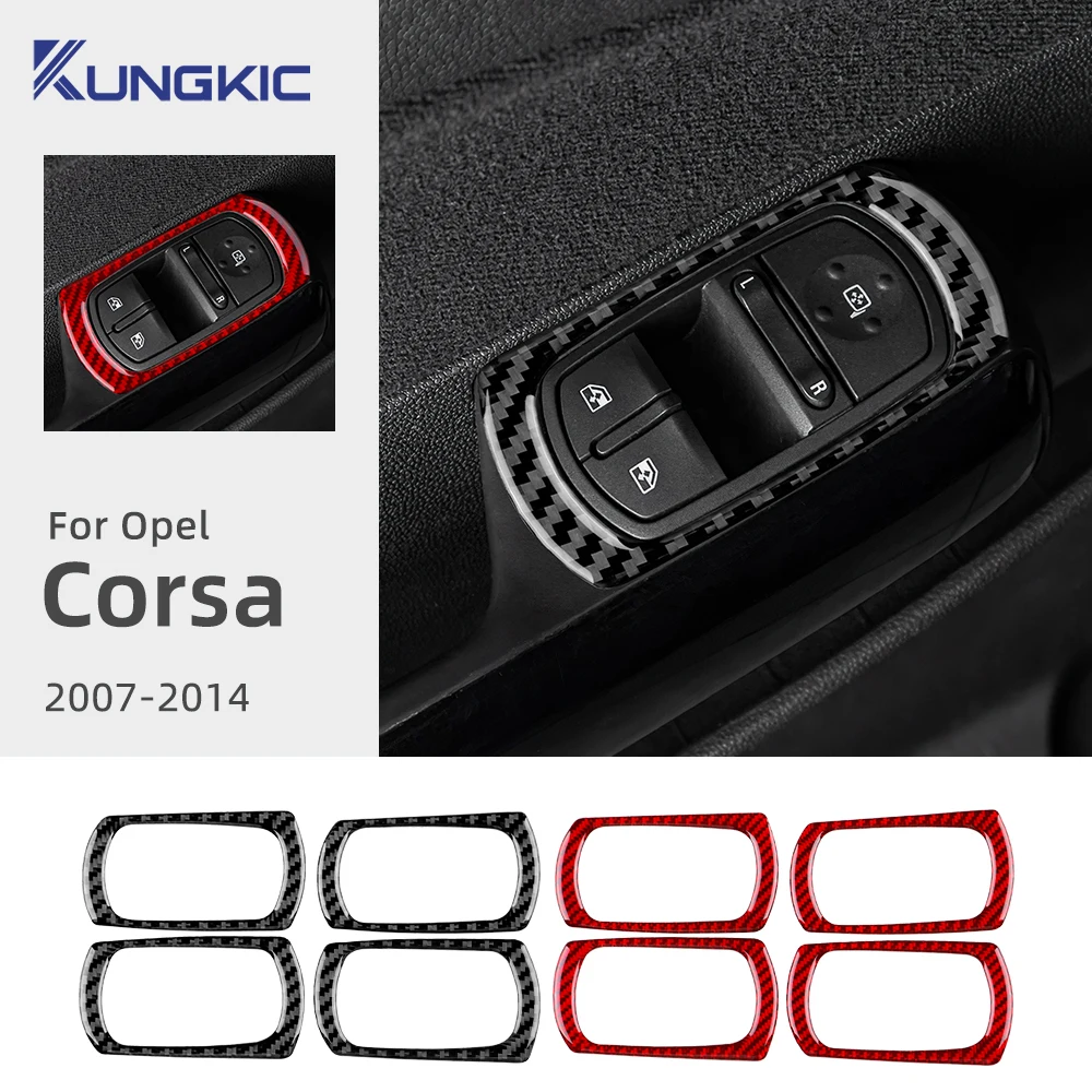 

Настоящая мягкая наклейка из углеродного волокна для Opel Corsa 2007 2008 2009 2010 2011 2012 2013 2014 LHD RHD, рамка кнопки подъема окна автомобиля