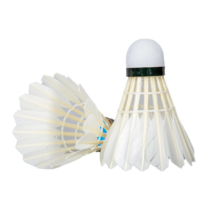 Balle de sport de badminton en plume d'oie, tlecock, durable, prix bon marché, 12 pièces