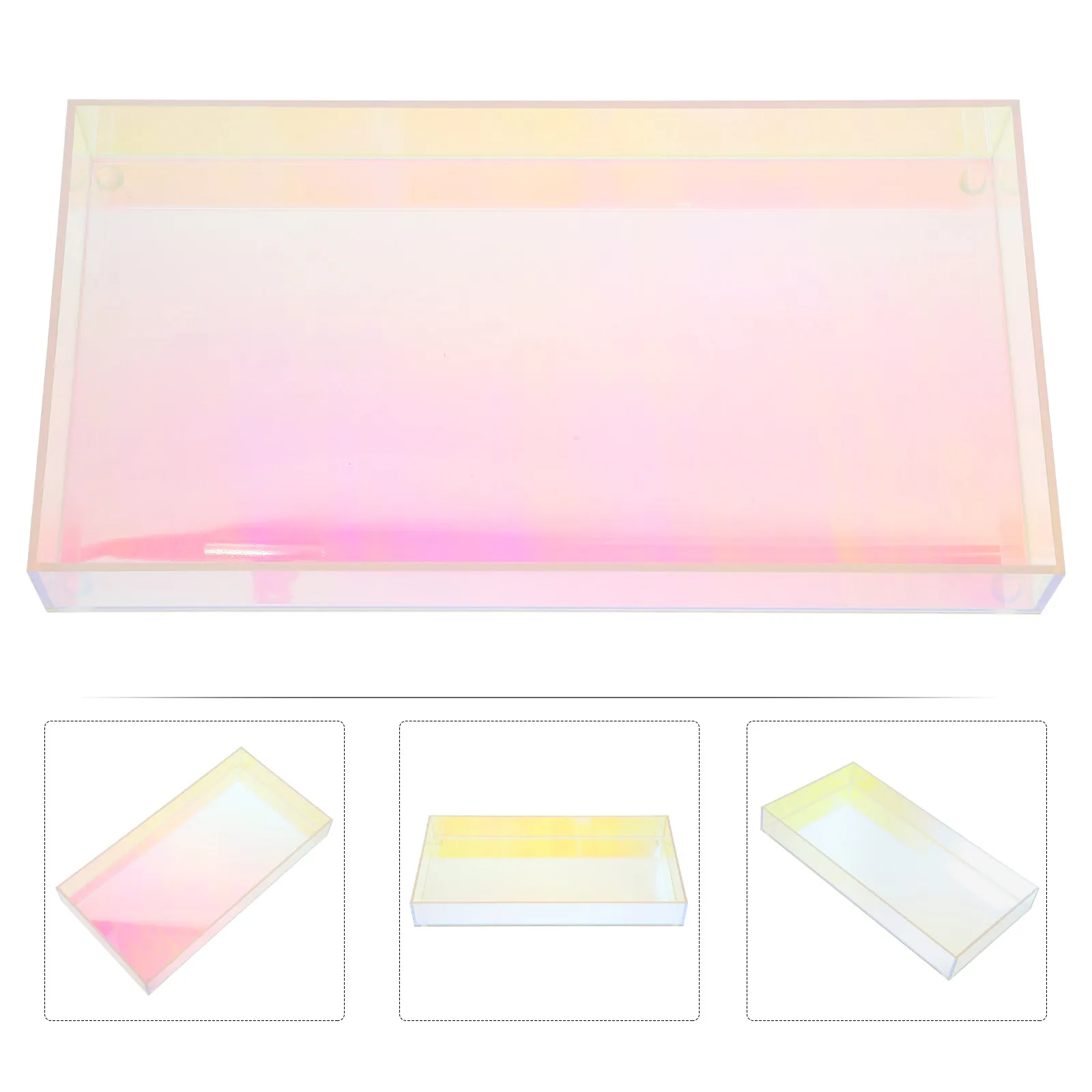 Perfume Tray Acrylic Vanity Organizer for Dresser Top Bathroom Counter Jewelry Storage Space Saving Modern Decorative Makeup