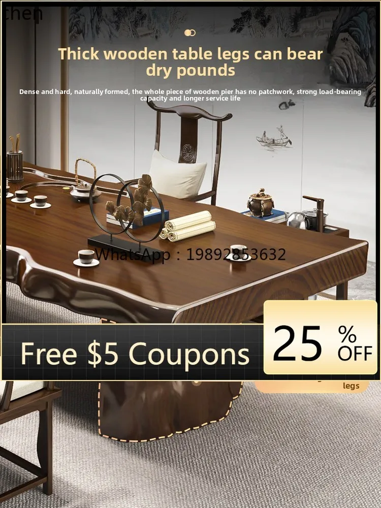 

solid wood tea table office home tea table and chair combination