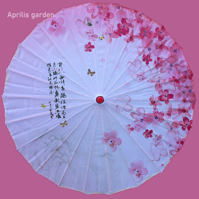 82cm Indoor Outdoor Ceiling Decoration Car Umbrella Shade Chinese Dance Hanfu Craft Umbrella Silk Japan Hanfu Cosplay Parasol