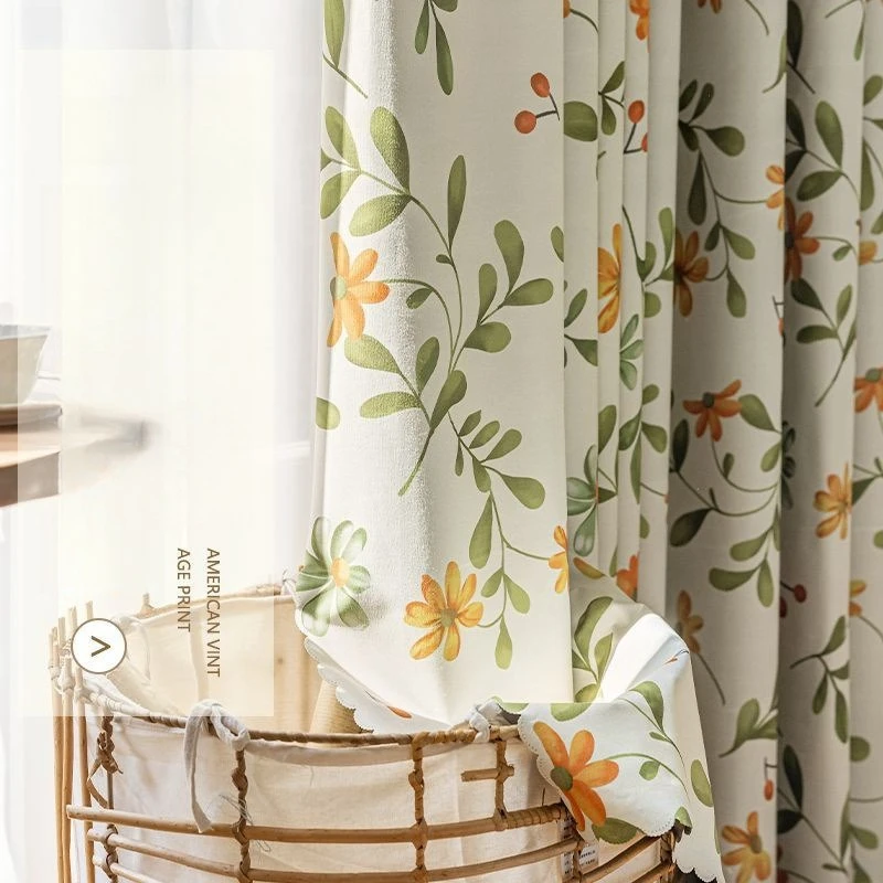 Lightweight and Luxurious Sun Protection Curtains for Living Dining Room Bedroom Blackout Custom Size Flowers Window Tulle