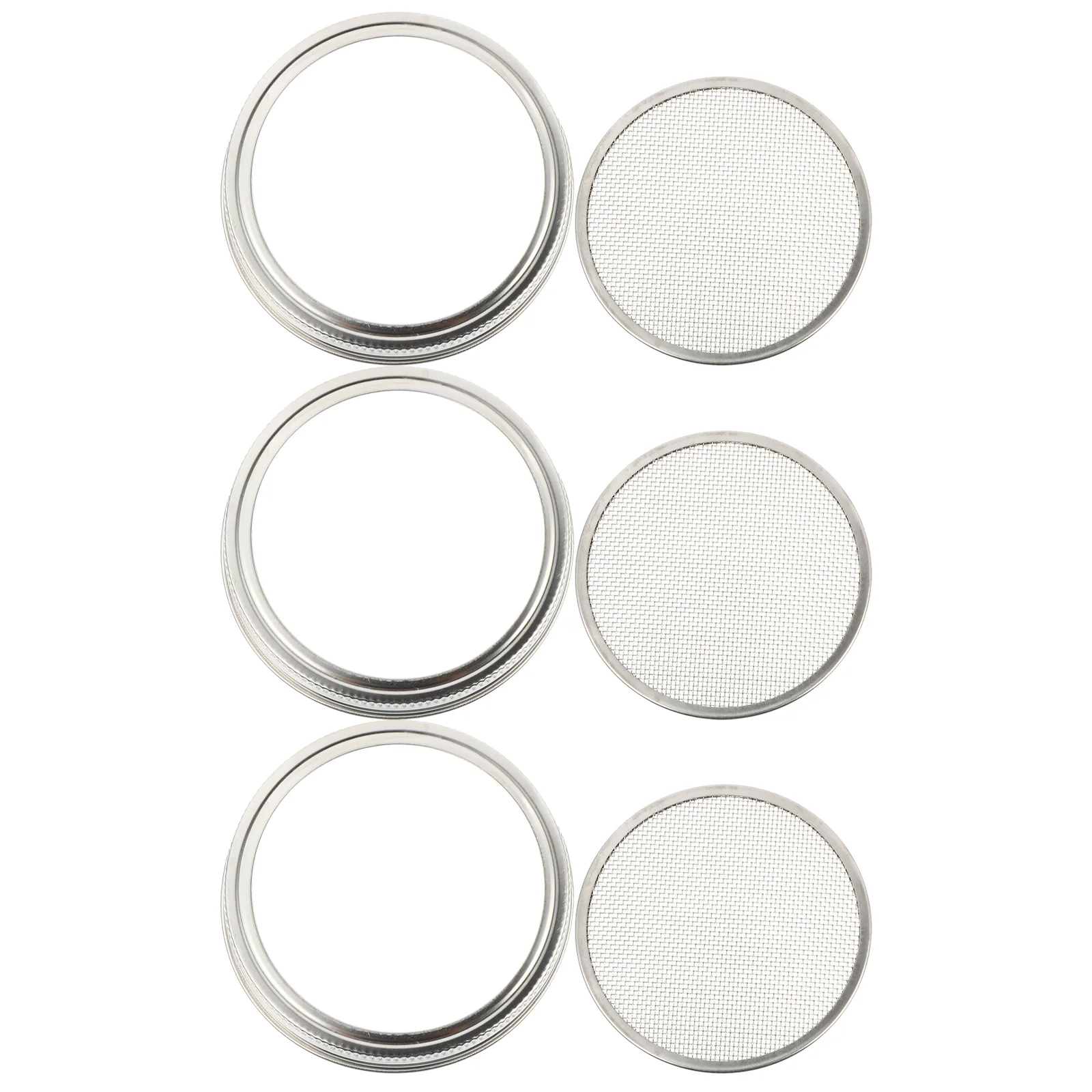 

3 Pcs Can Lids Stainless Steel Filter Sprouting Jar Strainer for Canning Jars Germination Screen Silver Screens