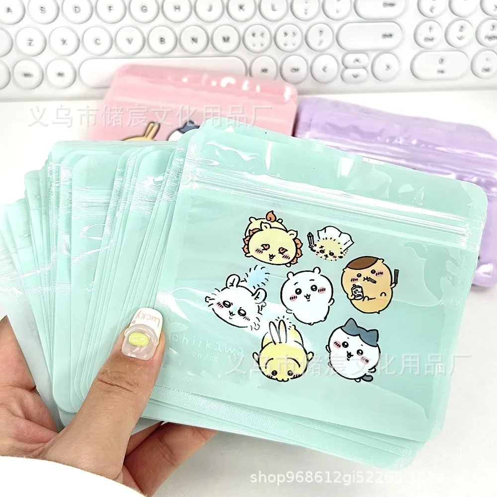 10pcs/set Small Zipper Plastic Bag Laser Pouch Zip Lock Pouch Kawaii ちいかわ ハチワレ Packaging Customized Cookie Cigar Bags with Clear