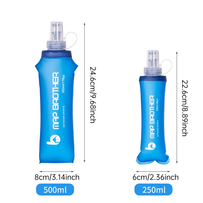 250ml 500ml Outdoor Sports Collapsible Soft Bottle BPA-free Water Bottle Running Hiking Cycling Portable Water Bottle