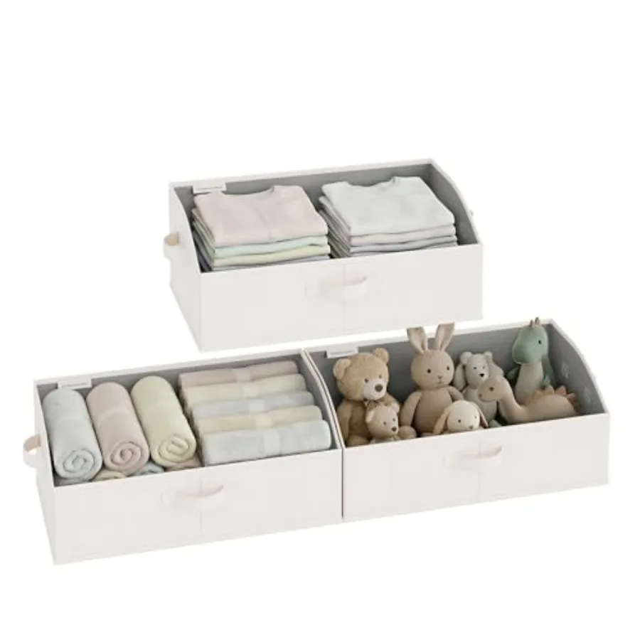 

Closet Baskets for Shees, Trapezoid Storage Bins, Closet Organizers and Storage, Clothes Organizing Bins, Large, Mixing of Beig