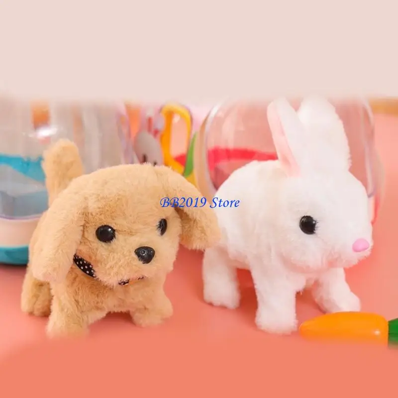 Q0KB Electronic Pet Plush Toy for Baby Learn to Crawl Pet Raise Kindergartens Gift