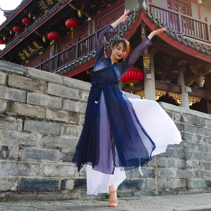 

Woman Elegant Ancient Style Dance Clothes Modern Dance Performance Hanfu Chinese Classical Dance Performance Costume