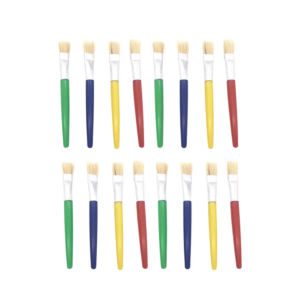 

28Pcs Kids Painting Brush Flat Head Plastic Handle Color Paintbrush Set for DIY Graffiti Drawing Art Craft Painting Brush