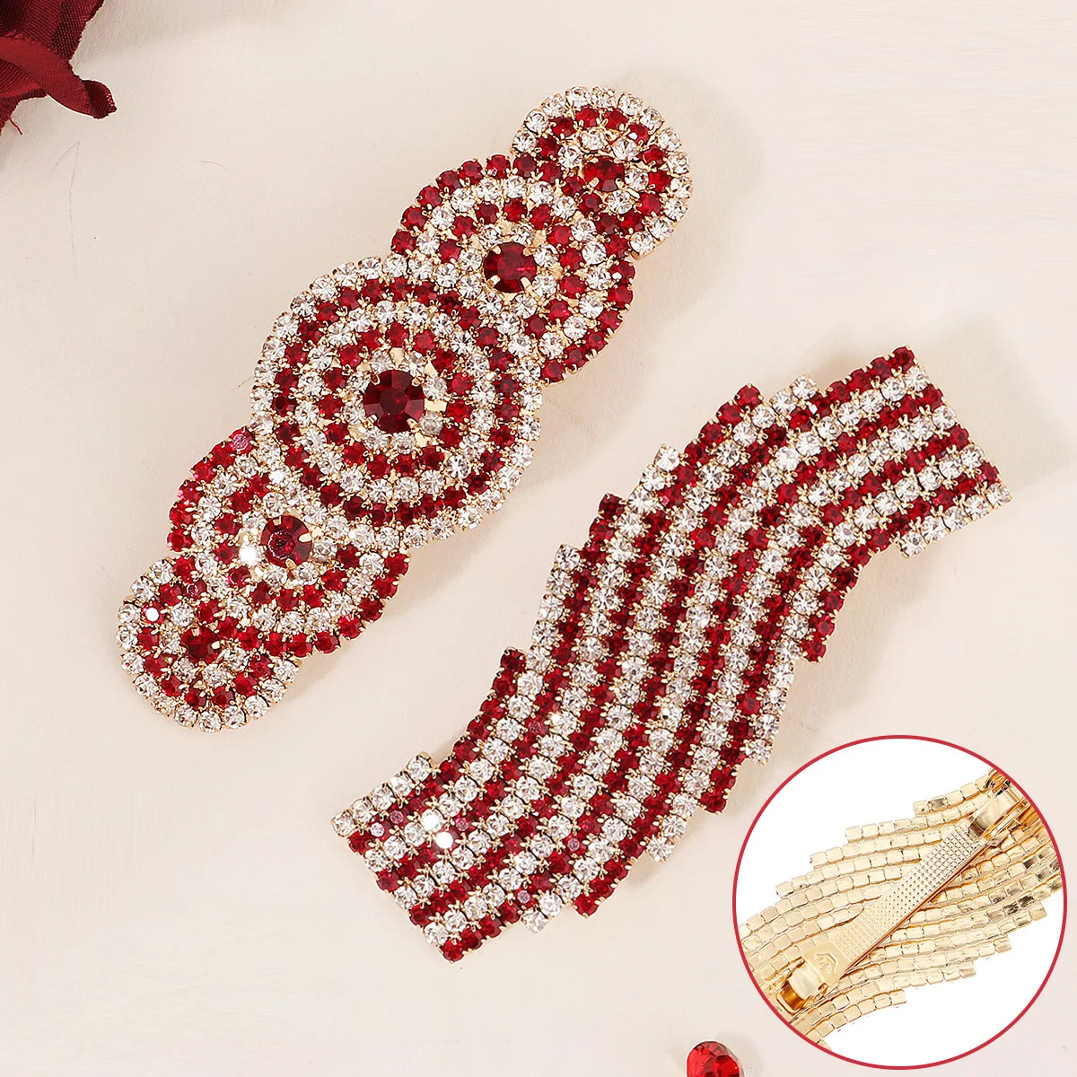 

Европейская и американская заколка для волос с красными кристаллами для женщин, заколки для волос для девочек на Хэллоуин, головные уборы, боковой зажим со стразами в качестве подарков