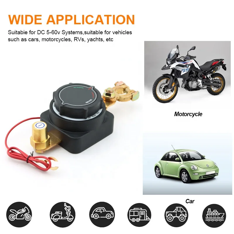 DC 5-80V 300 Amp Battery Isolator Switch with Digital Voltage Display for RV Yacht Heavy Duty Vehicles view 3