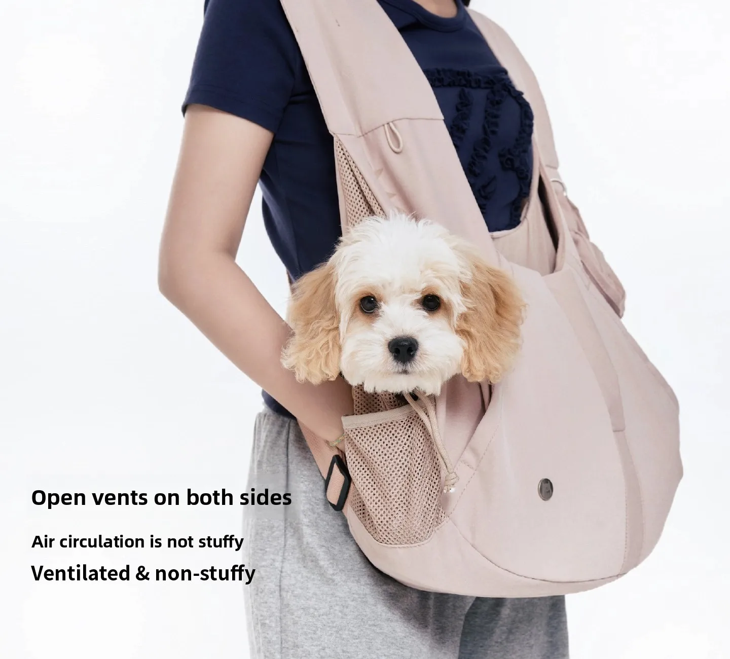 ZHAYA Cooling Breathable Antibacterial Backpack Pet Carrier Summer Portable Small Dog Cat Travel Outing Bag Double Shoulder